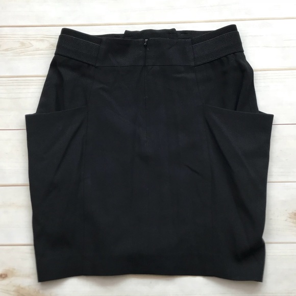 BCBG MAXAZRIA black mini skirt  size XS bow front - Picture 3 of 3